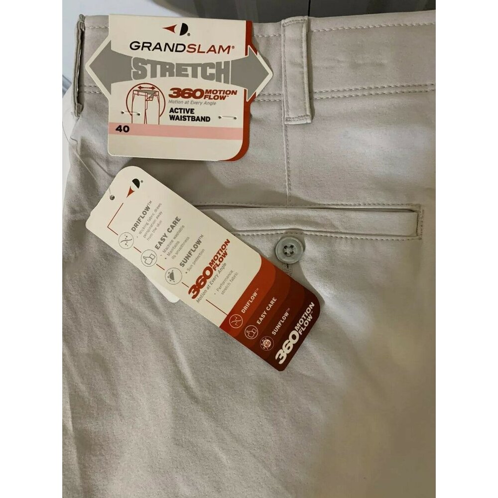 New‎ Grand Slam Men’s Sz 40 Performance Shorts Stretch 360 Gray Waistband NWT